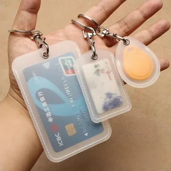 Transparentní Autobusové Držitele Karty s Kroužek na Klíče Vhodný ID Karty, čipové Karty Tašky Přístup Karty, Ochranná pouzdra
