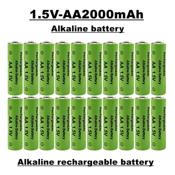 2023 Nejnovější nabíjecí baterie, AA model, 1,5 V, 2000mAh, alkalický materiál, vhodné pro dálkové ovladače, hračky, hodiny, atd