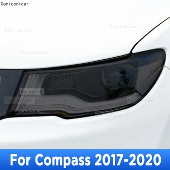 Auta Světlomet Ochrana Odstín Anti-Scratch Ochranné Fólie Uzené Černé TPU Samolepky Pro Jeep Compass 2017-2020 Příslušenství